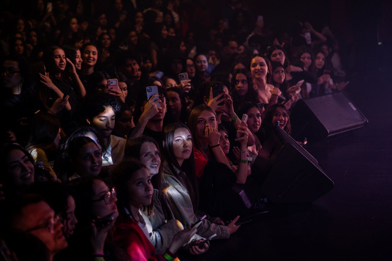 Le premier rang du public pendant le concert